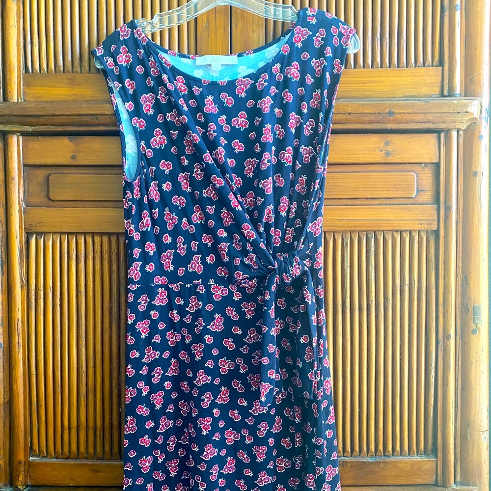 Loft Women’s Sleeveless Dress with Mid -Tie at Waist